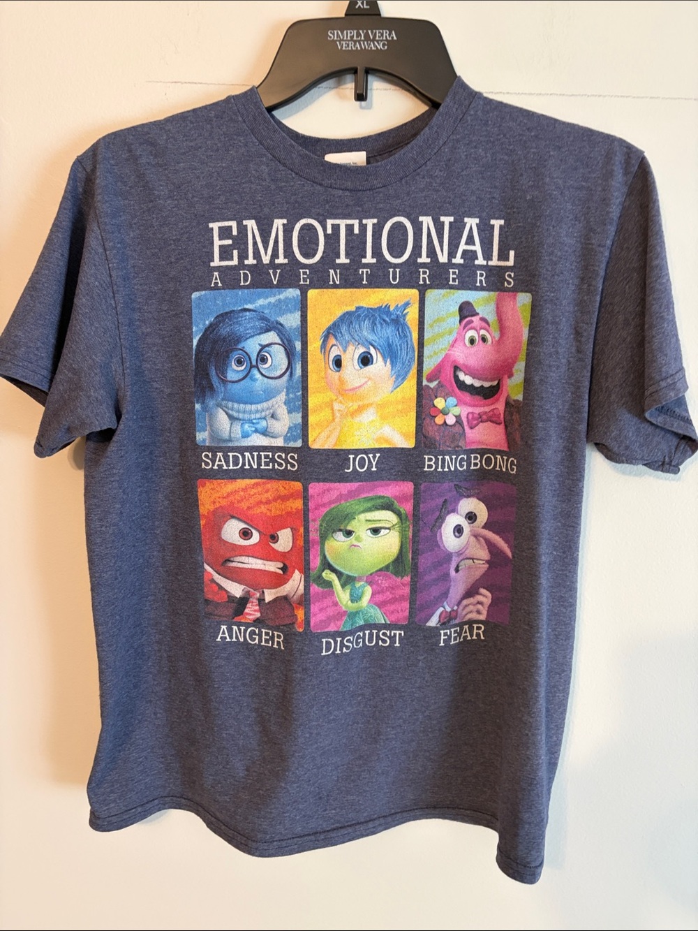 Delta Soft navy graphic T‑Shirt with Colorful movie Characters.
